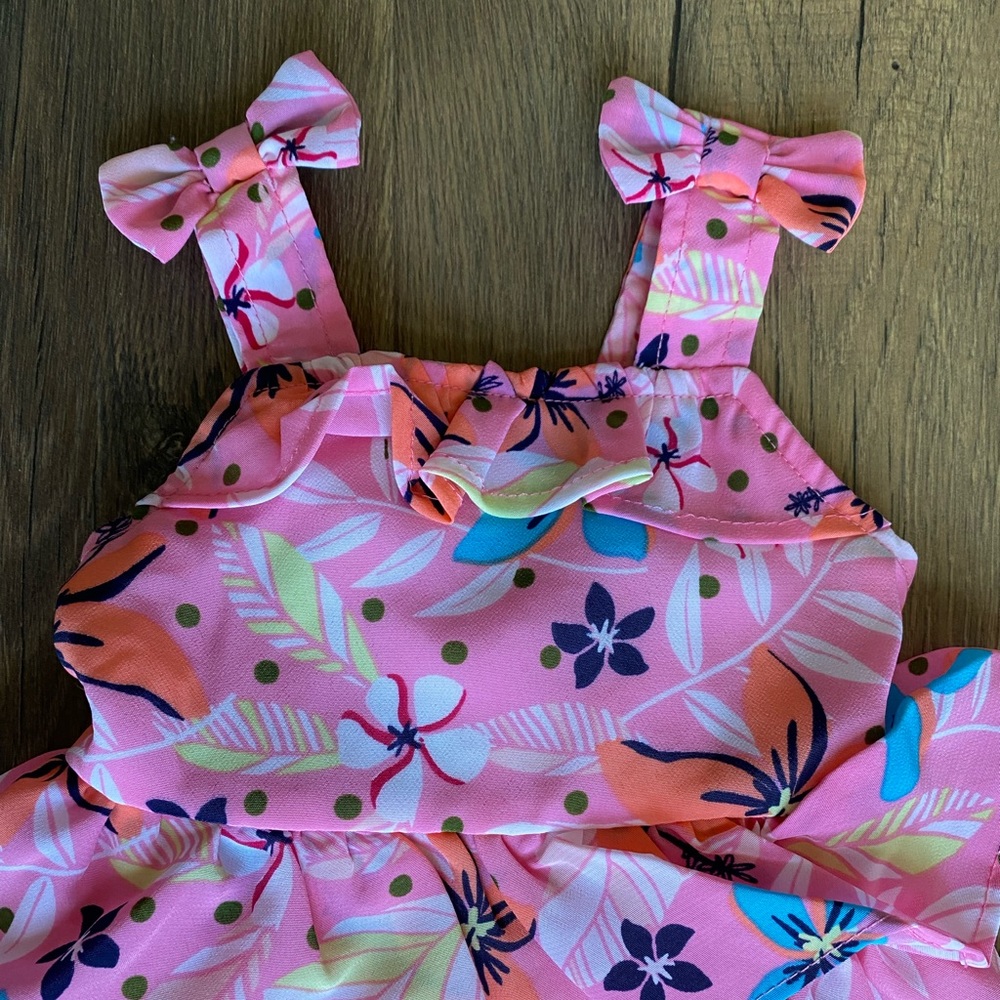 EUC Pink Floral Ruffle Romper - Picture 4 of 5